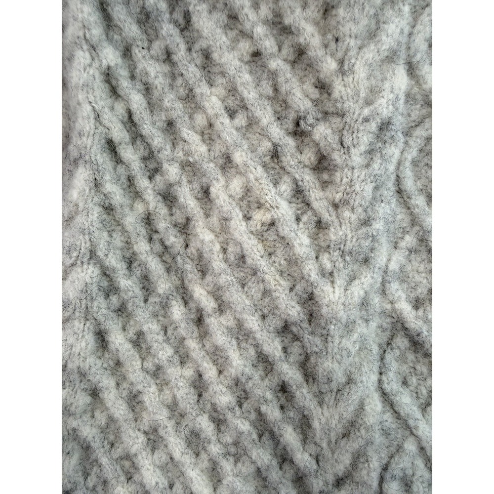 Community Wool Yak Blend Cable Knit Sweater Medium Beige Cream Cozy Pullover - Picture 7 of 11